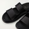 Double V Anatomical Leather Slides - CU Double V Anatomical Leather Slides - CU