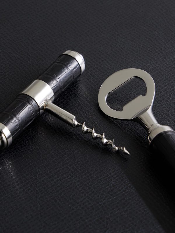Wells Stainless Steel and Croc-Effect Leather Bar Tool Set - CU