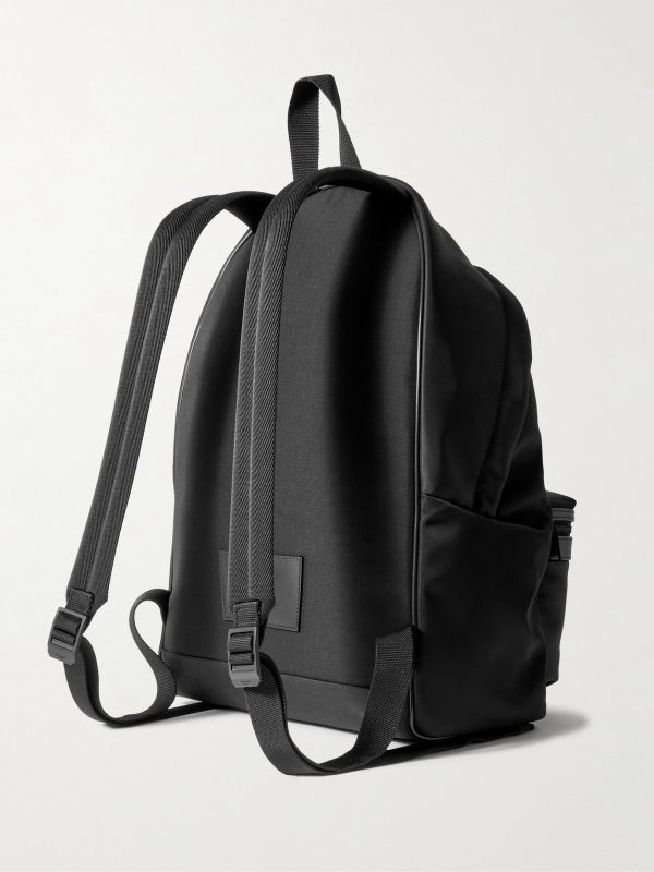 City Leather-Trimmed Shell Backpack - BK