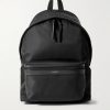 City Leather-Trimmed Shell Backpack