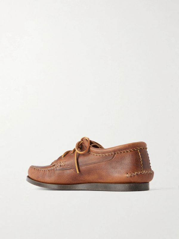 Italian Blucher Leather Boat Shoes - BK Italian Blucher Leather Boat Shoes - BK