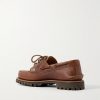 Hex Eye Pebble-Grain Leather Boat Shoes - BK