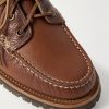 Hex Eye Pebble-Grain Leather Boat Shoes - CU