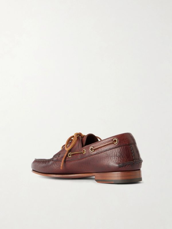 Italian Hex Eye Leather Boat Shoes - BK Italian Hex Eye Leather Boat Shoes - BK