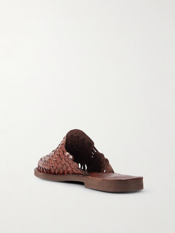 + Chamula Polanco Woven Leather Mules - BK