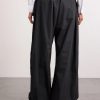 Cotton Wide-Leg Trousers - BK Cotton Wide-Leg Trousers - BK