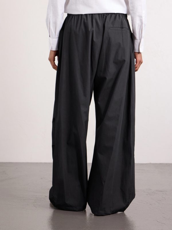 Cotton Wide-Leg Trousers - BK Cotton Wide-Leg Trousers - BK
