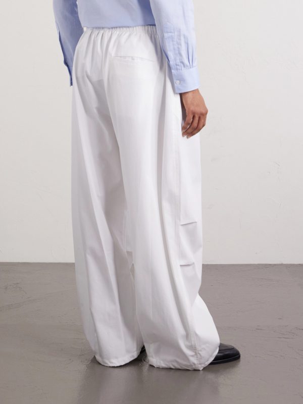 Cotton Wide-Leg Trousers - BK Cotton Wide-Leg Trousers - BK