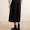 Cotton-Blend Wide-Leg Bermuda Shorts - BK
