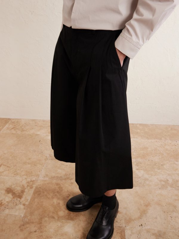 Cotton-Blend Wide-Leg Bermuda Shorts - CU