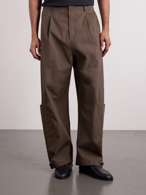 Cotton-Blend Wide-Leg Trousers - FR