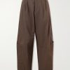 Cotton-Blend Wide-Leg Trousers