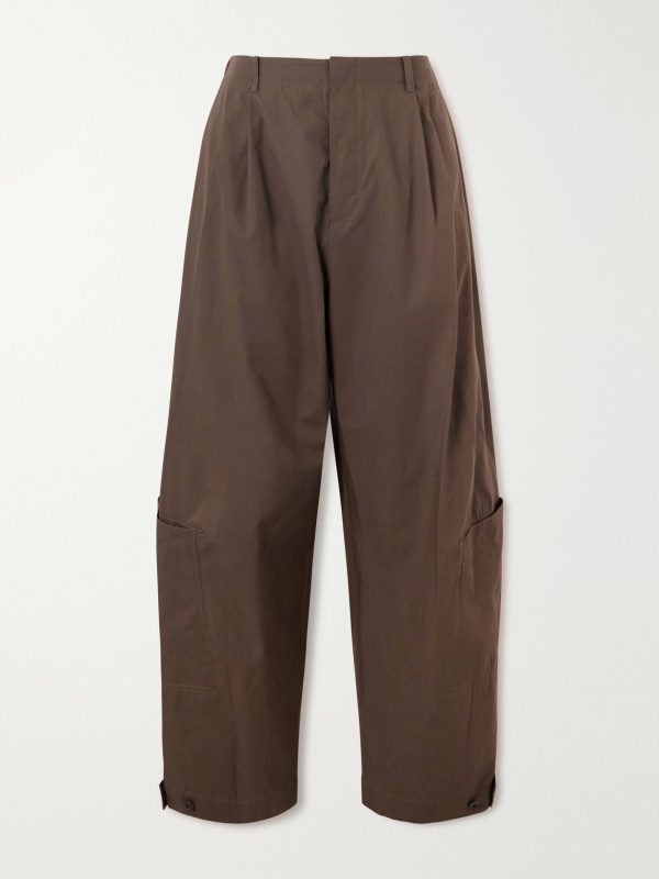 Cotton-Blend Wide-Leg Trousers