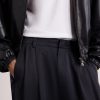 Wide-Leg Pleated Satin Trousers - CU
