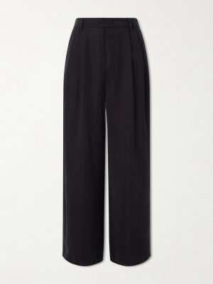 Wide-Leg Pleated Satin Trousers Wide-Leg Pleated Satin Trousers