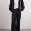 Wide-Leg Pleated Satin Trousers - OU