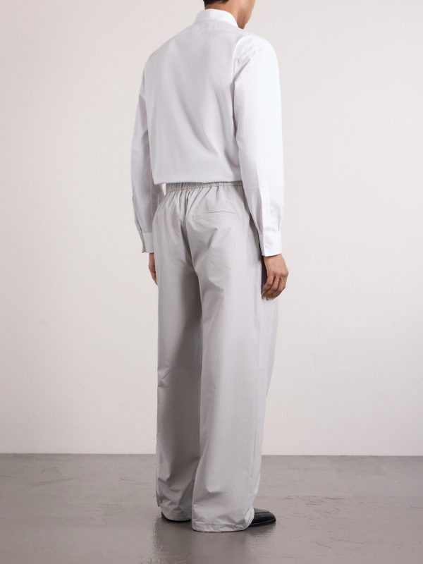 Drawstring Straight-Leg Woven Trousers - BK