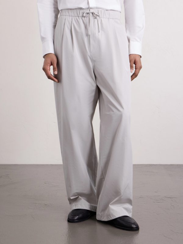 Drawstring Straight-Leg Woven Trousers - FR