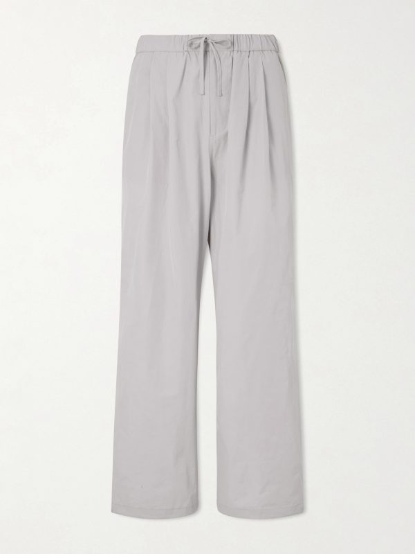 Drawstring Straight-Leg Woven Trousers