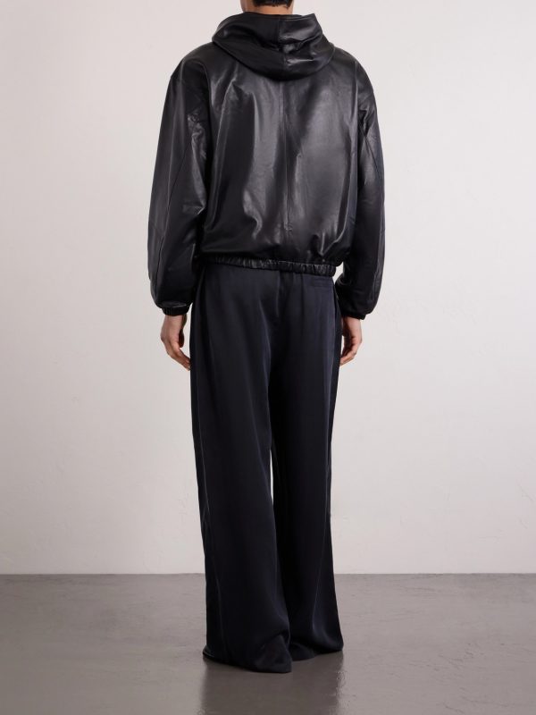 Leather Hooded Jacket - BK