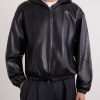 Leather Hooded Jacket - FR
