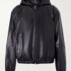 Leather Hooded Jacket