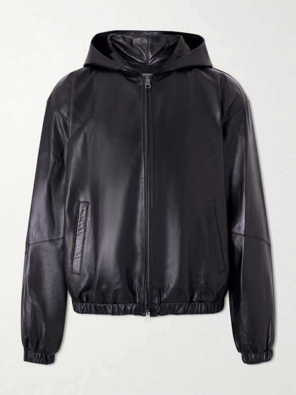 Leather Hooded Jacket