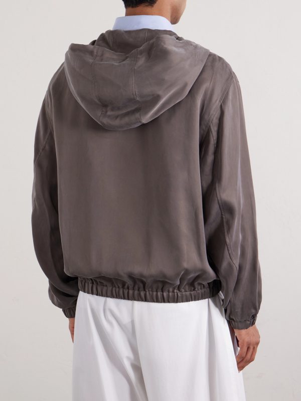 Satin Hooded Jacket - BK Satin Hooded Jacket - BK
