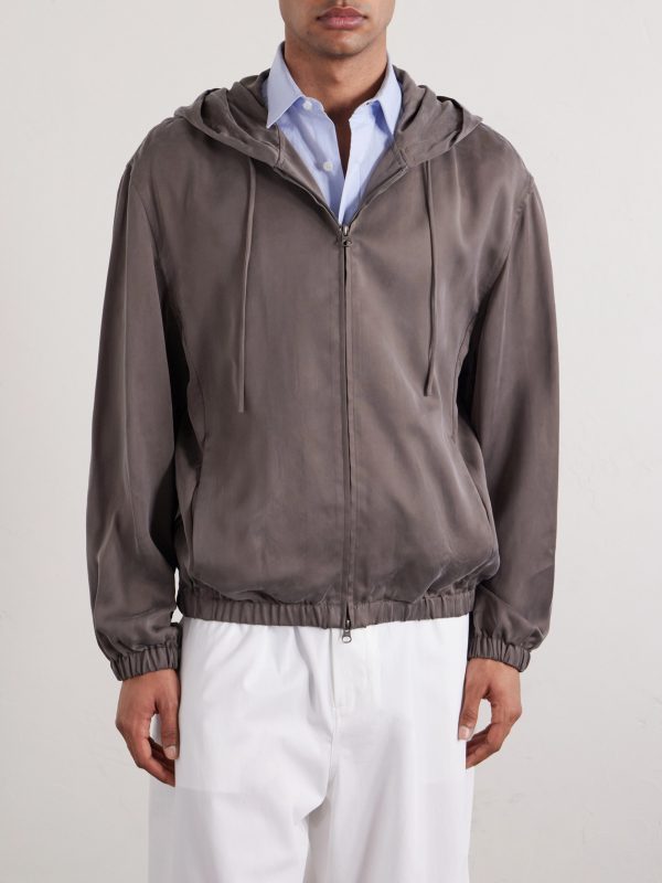 Satin Hooded Jacket - FR Satin Hooded Jacket - FR