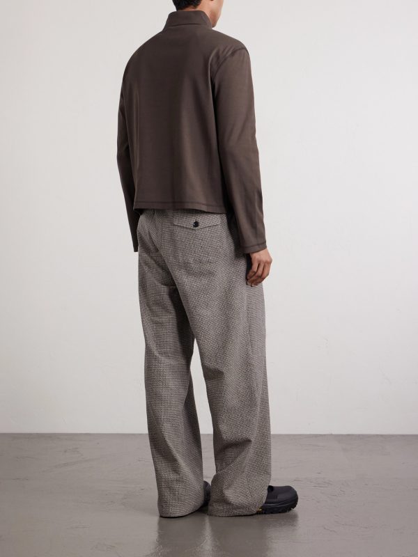 Cotton Zip-Up Sweater - BK