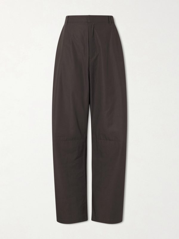 Barrel-Leg Cotton Trousers