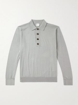 Slim-Fit Cotton and Cashmere-Blend Polo Shirt Slim-Fit Cotton and Cashmere-Blend Polo Shirt