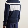 Striped Merino Wool Half-Zip Sweater - BK Striped Merino Wool Half-Zip Sweater - BK