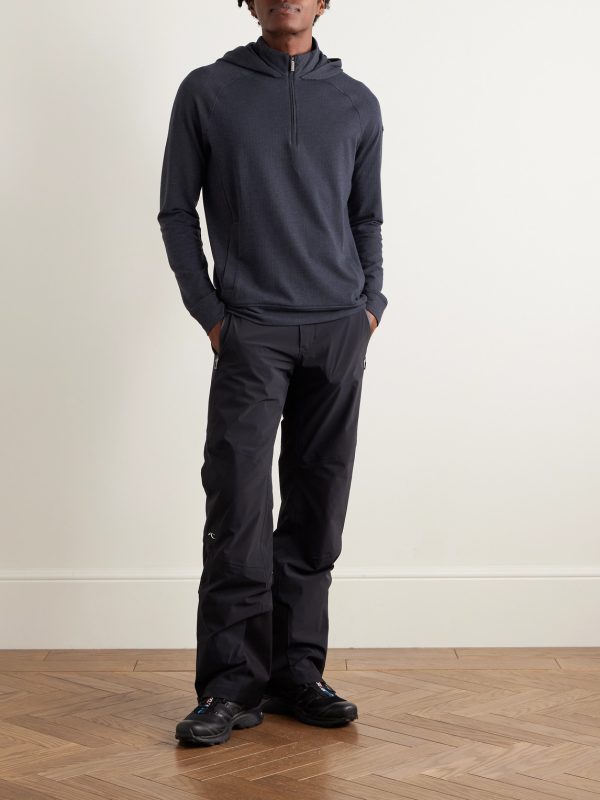 Inverness Eco-Coffee Cotton-Blend Jersey Half-Zip Hoodie - OU Inverness Eco-Coffee Cotton-Blend Jersey Half-Zip Hoodie - OU