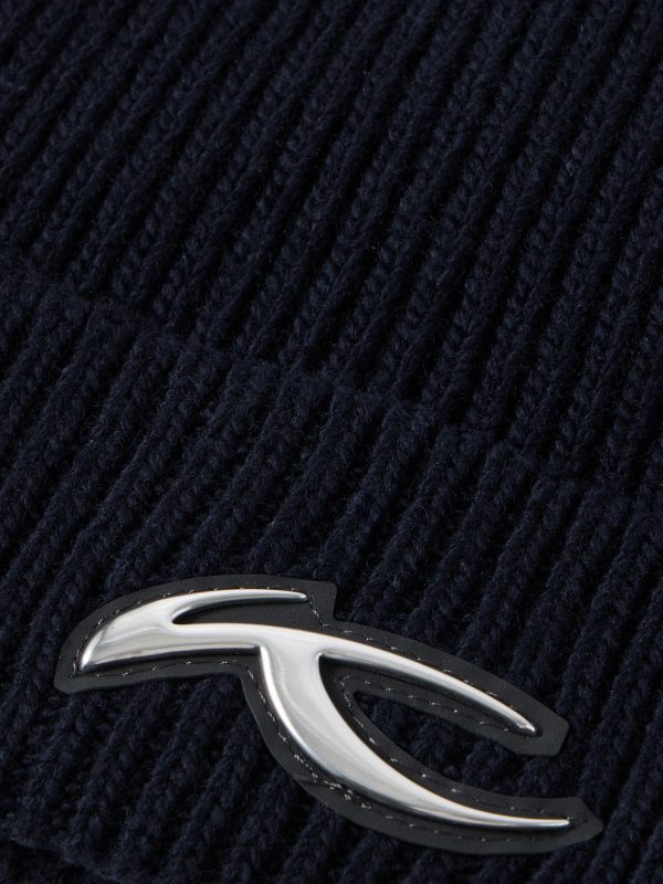 Logo-Appliquéd Ribbed-Knit Beanie - CU Logo-Appliquéd Ribbed-Knit Beanie - CU