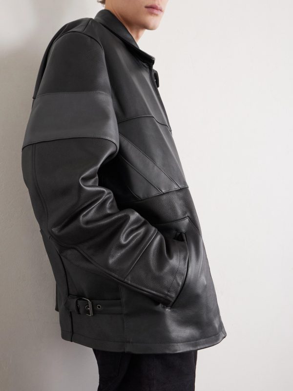 Cut-Up Oversized Patchwork Leather Jacket - CU Cut-Up Oversized Patchwork Leather Jacket - CU