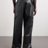 Straight-Leg Leather Trousers - BK