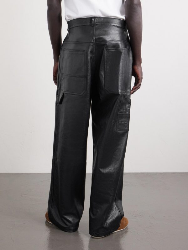Straight-Leg Leather Trousers - BK