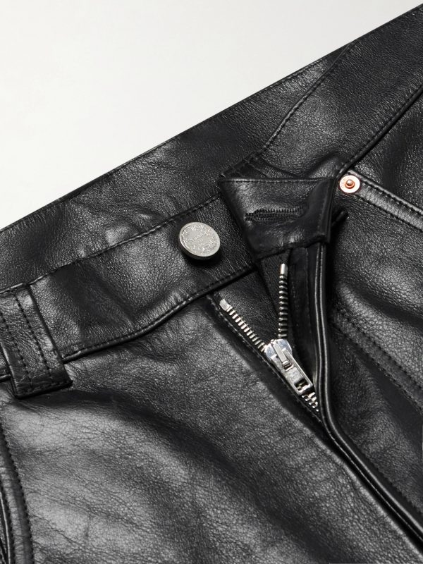 Straight-Leg Leather Trousers - CU