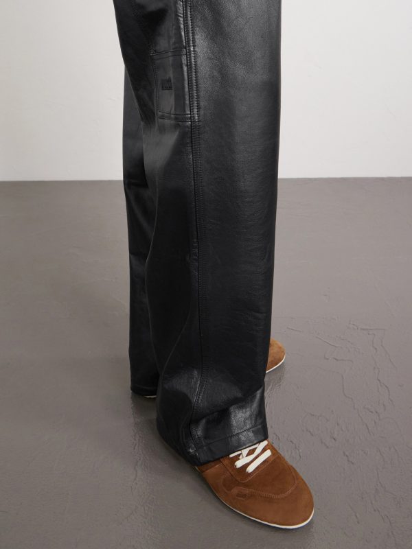 Straight-Leg Leather Trousers - E1