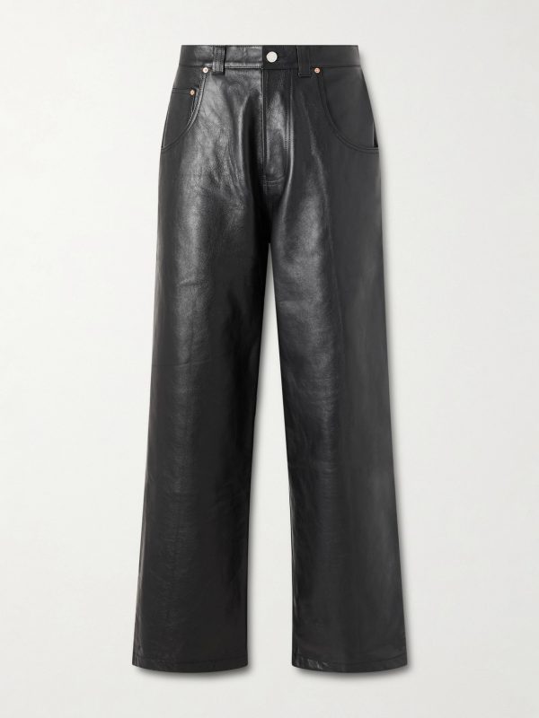 Straight-Leg Leather Trousers