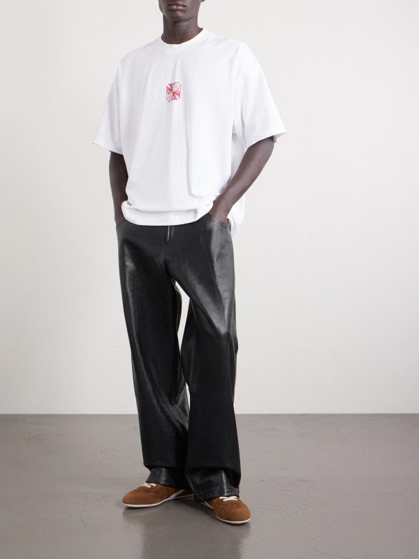 Straight-Leg Leather Trousers - OU