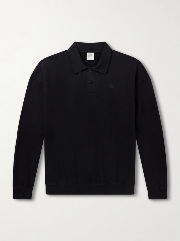 Logo-Embroidered Distressed Cotton-Jersey Sweatshirt Logo-Embroidered Distressed Cotton-Jersey Sweatshirt