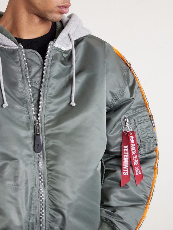 Padded Shell and Cotton-Blend Jersey Hooded Jacket - CU Padded Shell and Cotton-Blend Jersey Hooded Jacket - CU