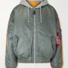 Padded Shell and Cotton-Blend Jersey Hooded Jacket Padded Shell and Cotton-Blend Jersey Hooded Jacket