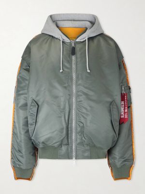 Padded Shell and Cotton-Blend Jersey Hooded Jacket Padded Shell and Cotton-Blend Jersey Hooded Jacket