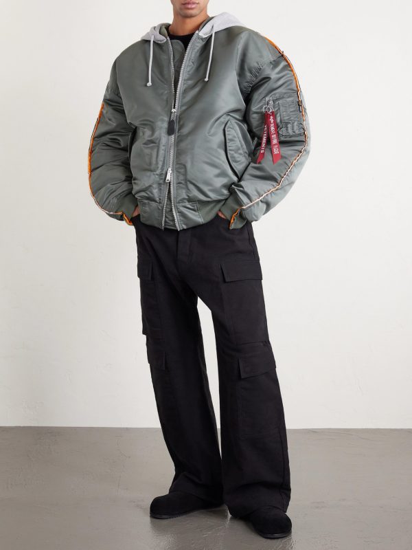 Padded Shell and Cotton-Blend Jersey Hooded Jacket - OU Padded Shell and Cotton-Blend Jersey Hooded Jacket - OU