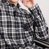 Leather-Appliquéd Checked Cotton-Flannel Shirt - CU Leather-Appliquéd Checked Cotton-Flannel Shirt - CU
