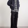 Leather-Appliquéd Checked Cotton-Flannel Shirt - OU Leather-Appliquéd Checked Cotton-Flannel Shirt - OU