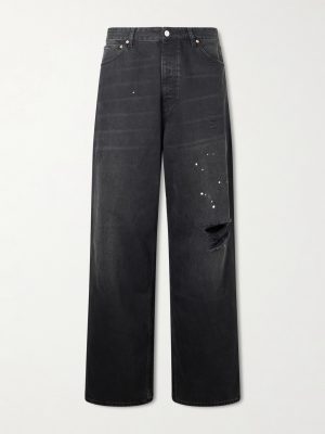 Paint-Splattered Distressed Straight-Leg Jeans Paint-Splattered Distressed Straight-Leg Jeans